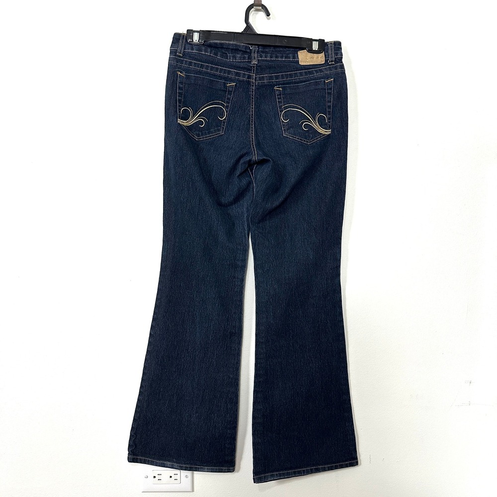 VTG‎ Grane Flare Leg Jeans Dark Wash Hummingbird Embroidered Y2K Denim Junior 9